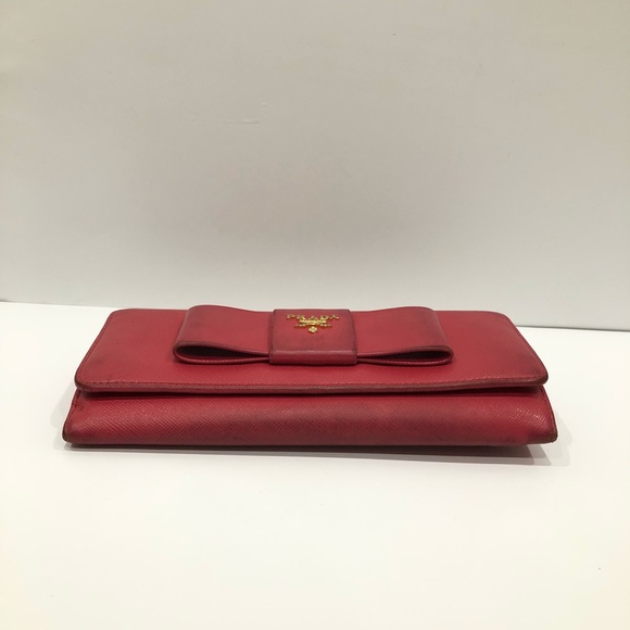 Prada Pink Leather Flap Long Wallet Sku#84590 (Gently used,fair condition) - Picture 5 of 15